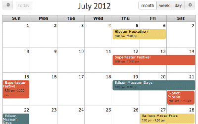 Event Calendar Feature for Websites