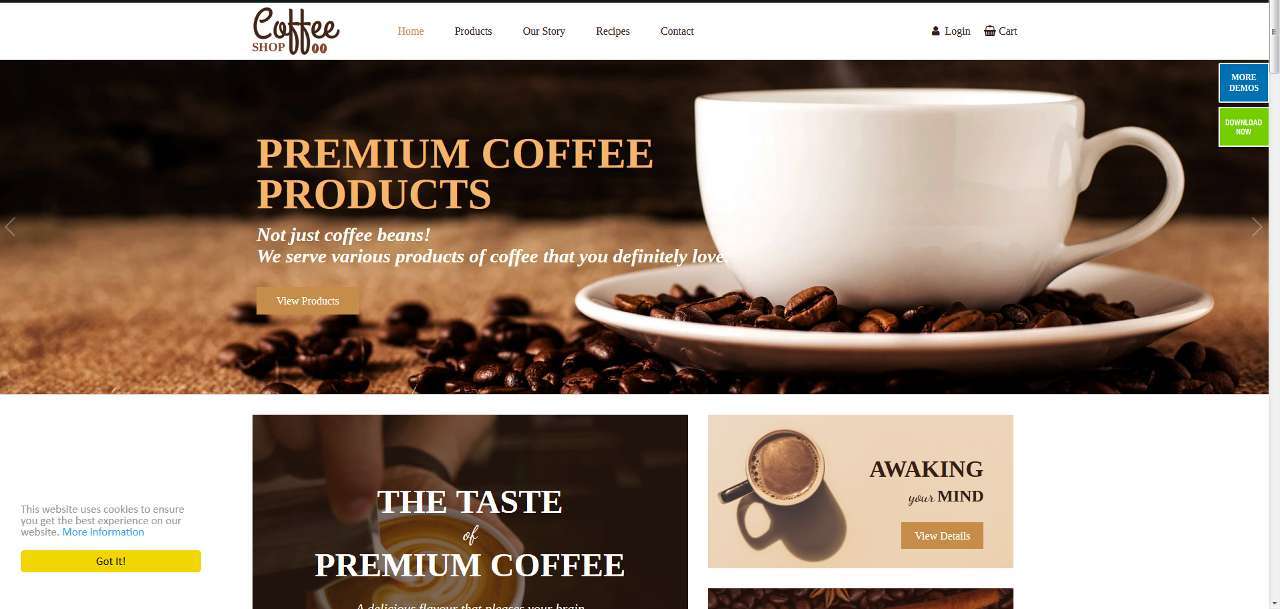 LMS Coffee Shop E-commerce Web Design